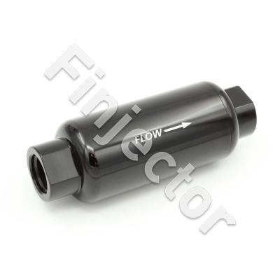 Billet 60 Micron Fuel Filter, Ø 50mm,  AN10 female threads, changeable stainless steel filter. (GBKI00204)