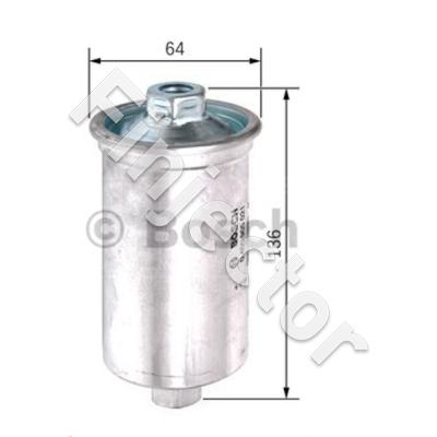 FUEL FILTER BOSCH, in M12X1.5 / out M14X1.5
