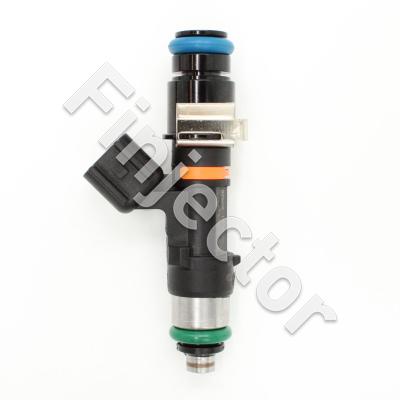 EV14 injector, 12 Ohm, 530 CC, E 15°, USCAR, O-O 61mm, Long, Short 14mm Top Adapter with Filter (Bosch 0280158117-L14)