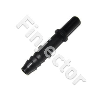 Male end-piece of 7.9 mm, straight. Output for 8 mm polyamide tube or 7.5 mm hose