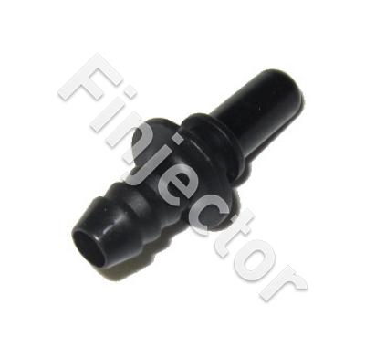 Male end-piece of 9.5 mm, straight. Output for 10 mm polyamide tube or 10 mm hose.