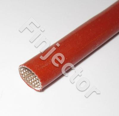 Silikonilämpösuoja lasikuitupunoksella, 10 mm sisähalkaisija, -60 - 220°C, jännitekesto 2.5 kV
