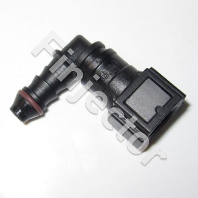 90 deg Quick connector 6.30 mm, for 8 mm PA tube / 7.5/8 mm hose