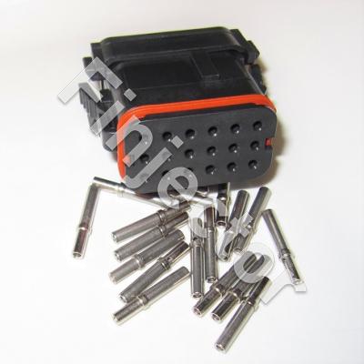 18 pole DT Connector Set, 0.5-1 mm2, Enhanced Seal Retention, End Cap, B-Key