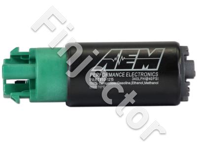 AEM 340lph E85-Compatible High Flow In-Tank Fuel Pump (65mm Short Offset Inlet with hooks) (AEM 50-1215)