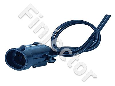 2-pole connector with wires