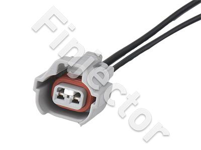 2-pole female connector with wires, for ignition coils.