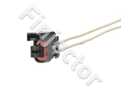 2-pole female connector with wires, Delphi, for injectors