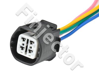4-pole connector with wires, for ND-type alternators