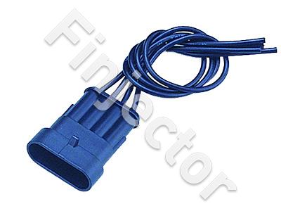4-pole male connector with wires, splash water proof