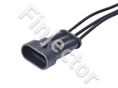 3-pole male connector with wires, splash water proof