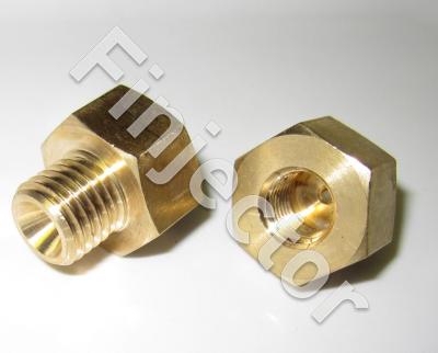 Fitting adapter M12 X 1.5 (cone) / M10X1. For sensors. Brass.