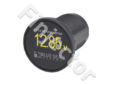 Volttimittari Mini, LED, Ø40mm, 8-36V, mitta-asteikko 0.01V, tarkkuus ±1%