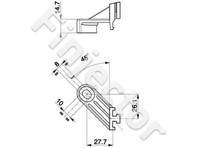 Angle bracket for SPAL-fans, universal, dimensions in picture