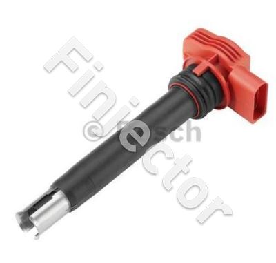 Ignition coil AUDI 2.0 - 3.2 L with power stage, "long", RED top, Genuine Bosch product 0221604800