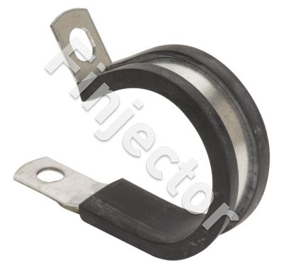Fastening clamp 19 mm with rubber shield