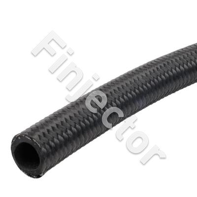 GB723 AN8 Stainless Steel Braided Hose, Black Nylon, ID. 7/16" (11.1mm) OD. 11/16" (17.1mm) (GB0723-8)