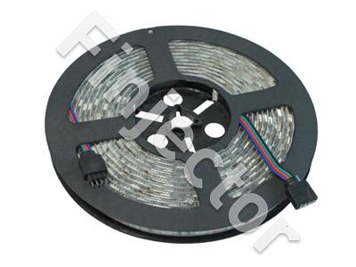 Taipuisa vesitiivis RGB LED-valonauha, 5m/10mm, 12V/ 2.5A, SMD5050. 1609-60595