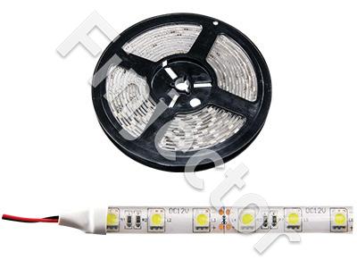 Taipuisa vesitiivis LED-valonauha 5m/10mm, valkoinen 3000K, 12V/3.5A (42W/5m), 300 kpl SMD5050, 3M teippi