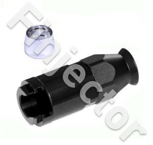 Quick connector for 3/8 (9.5 mm ) pipe,  for AN6 teflon (PTFE) hose, black (GBVP02980-06-38)