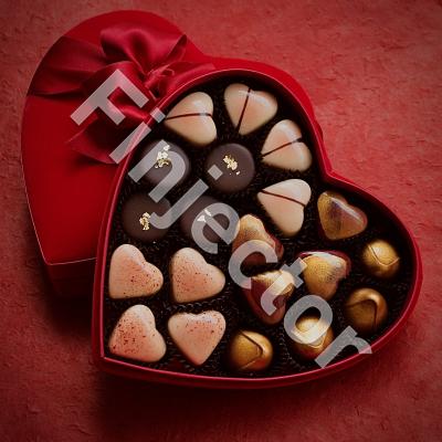 Anna's Chocolate Factory 20 pcs Heart Candy Box. 5 different flavors: Bellini (Peach & Champagne), Dark Chocolate Orange Ganache, Cherry Cheesecake, Rose Caramel, Milk Chocolate Salted Caramel.