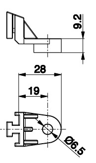 Angle Bracket for SPAL-fans, universal, dimensions in picture