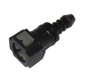 Female quick connector of 7.9 mm tube, straight. Output with O ring for 8 mm polyamide tube or hose.