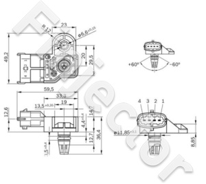 Pressure Sensor 40-380 kPa  (Bosch 0281006171) 2