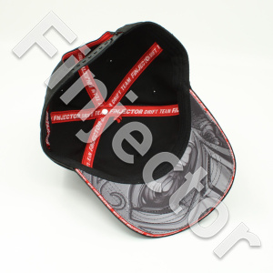 Black Finjector Drift Team cap with curved peak, Embroidered (FDT-CAP-CURVED) 4