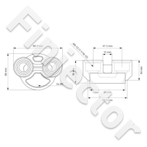 CFC Unit filler neck adapter for Stäubli connector use 2x AN12 3