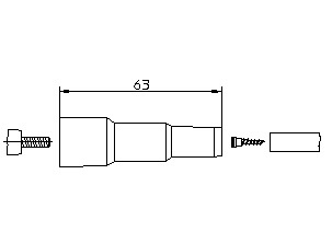 Spark plug connector, 1 kO, M4. MB, VW, etc. (like Bosch 0356100014, but black)