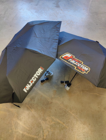 Wali 21" foldable auto open umbrella with Finjector or Finjector Drift Team logo.