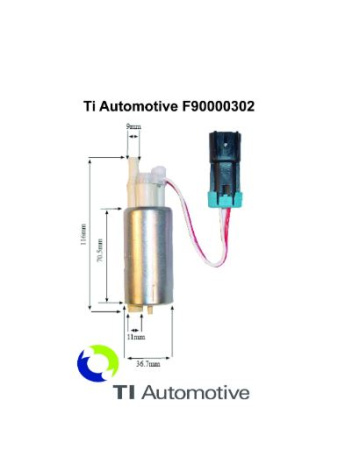 WALBRO fuel pump, E85 compatible, 240 L/h @ 3 Bar (44 psi)