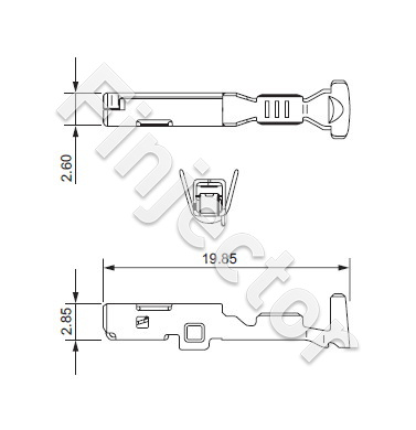 Yazaki terminal for wire size 0.85 ~ 1.25 mm2.    (1.5 x 0.8) (7116-4103-02)