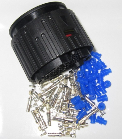 30 pole Round Connector SET with 0.75-1 mm² Female Silver-plated