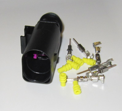 6 pole connector set, JMT male pins, 2 rows (mate 1J0973713-SET)