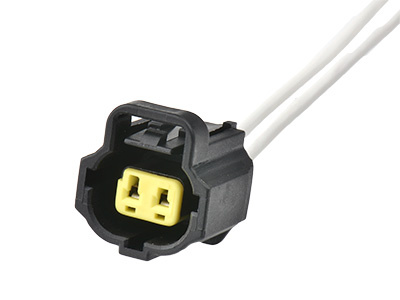 2-pole connector with wires, for sensors etc.