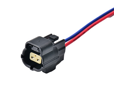 2-pole connector with wires, for sensors etc.