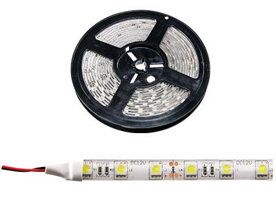 Waterproof Flexible white LED strip 5m/10mm, 12V (42W/5m), 6000K