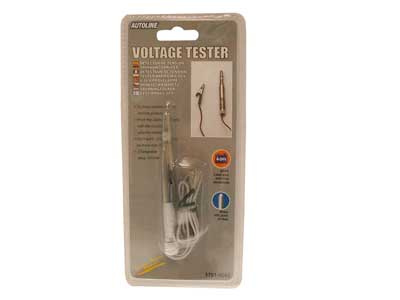 VOLTAGE TESTER 6-24V, metallic, with alligator clip