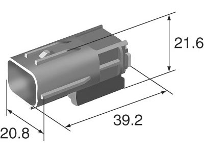 8 Way Male Sealed Gray Connector of TS sealed 0.64mm(025) Series. SUMITOMO 6188-0779