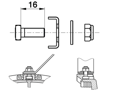 Attaching bracket for SPAL-fans, universal, dimensions in pic