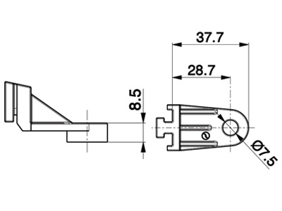 Angle bracket for SPAL-fans, universal, dimensions in picture