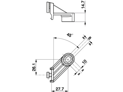 Angle bracket for SPAL-fans, universal, dimensions in pic