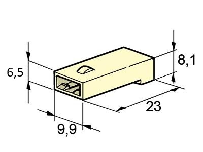 Liitinkotelo 1-napainen, 6.3 mm terminaalille AEHF1