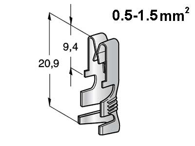 Wire terminal for example fuse holder WL990431, for 0.5-1.5 mm² wire (WL999000)