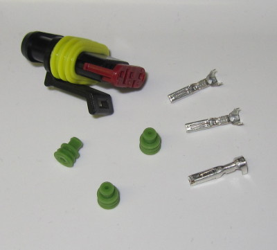 Super Seal 3 pole 0.35-0.5 mm2 connector set, female terminals 