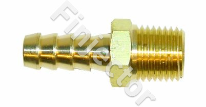 Messinkinen suora letkuliitin 8 mm letkulle, 1/4 NPT kierre