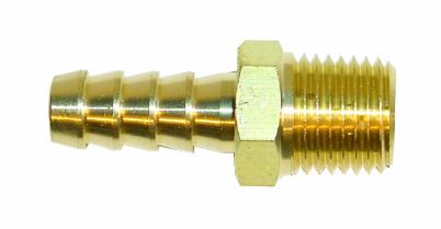 Messinkinen suora letkuliitin 8 mm letkulle, 1/4 NPT kierre