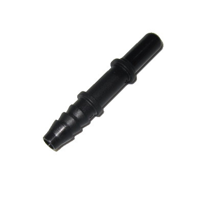 Male end-piece of 7.9 mm, straight. Output for 8 mm polyamide tube or 7.5 mm hose
